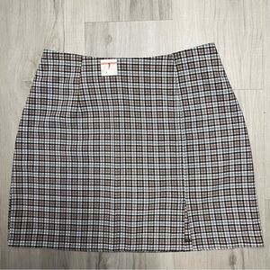Pandora Casuals miniskirt brown plaid cottagecore academia tag szS inner tag L